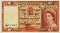 p16 from Southern Rhodesia: 10 Shillings from 1955